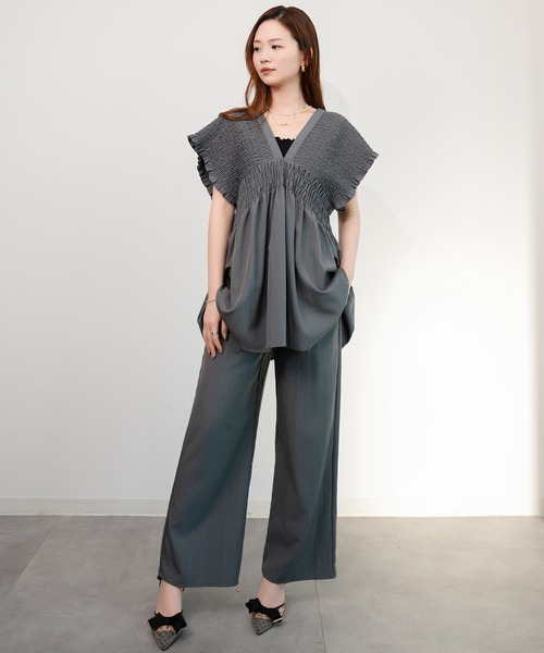 DRESS+（ドレスプラス） セットアップ 楊柳素材が涼しげなセットアップ