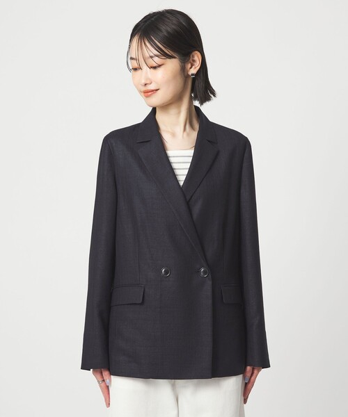 グリーンレーベルリラクシング テーラード リネンライク ダブル ジャケット green label relaxing（グリーンレーベルリラクシング）の「リネン