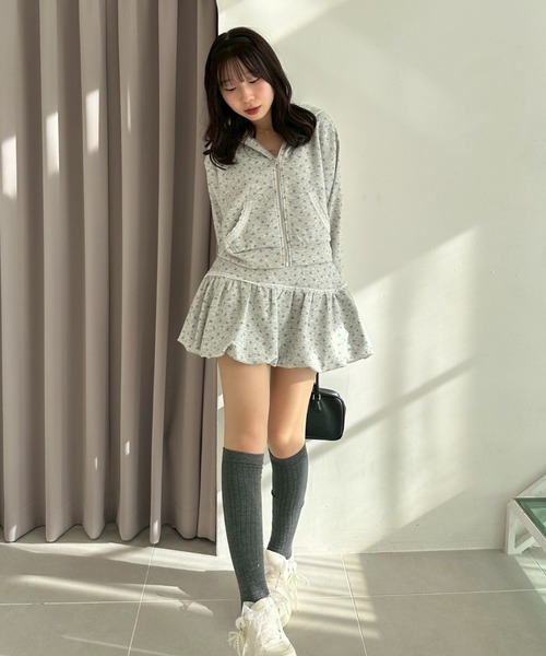 「continuer de NICE CLAUP」 ジップアップパーカー SMALL グレー レディース_画像5