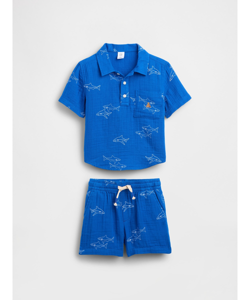 GAP（ギャップ） セットアップ コットンガーゼ ポロシャツ コーデ