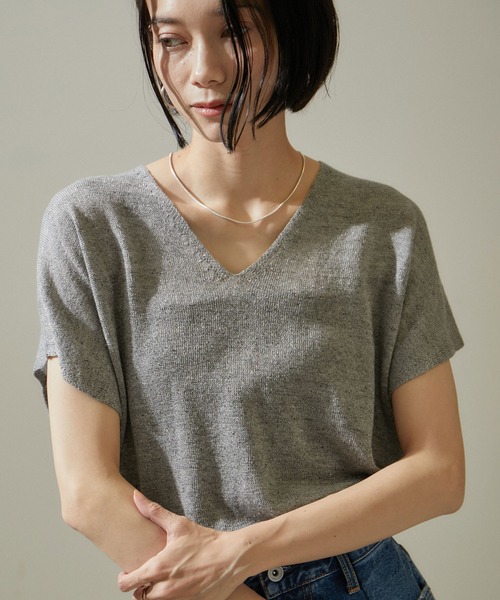 「SALON adam et rope'」 ノースリーブニット FREE ベージュ系その他 レディース_画像6