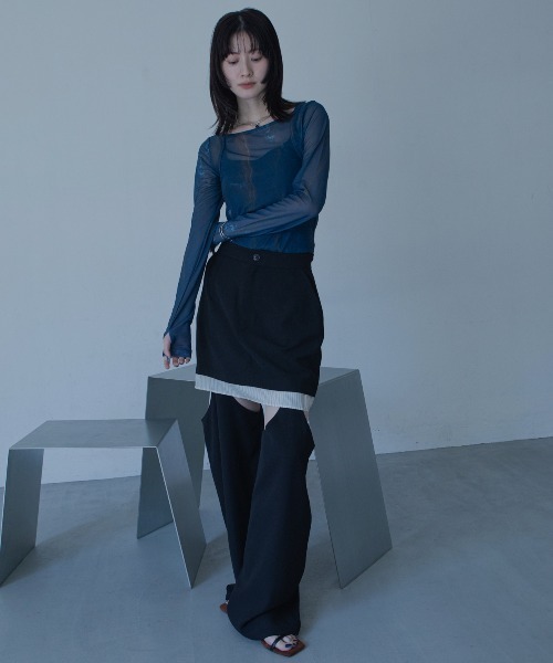 tシャツ アート柄スクエアネックシアートップス レディース : ZOZOTOWN