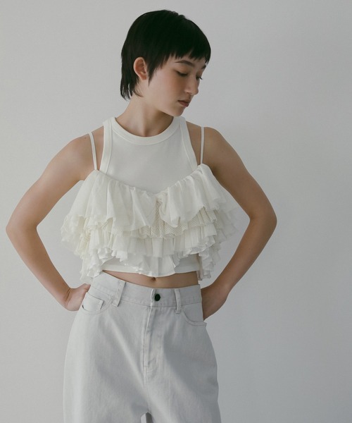 anuke（アンヌーク） キャミソール Mesh Frill Camisole : ZOZOTOWN