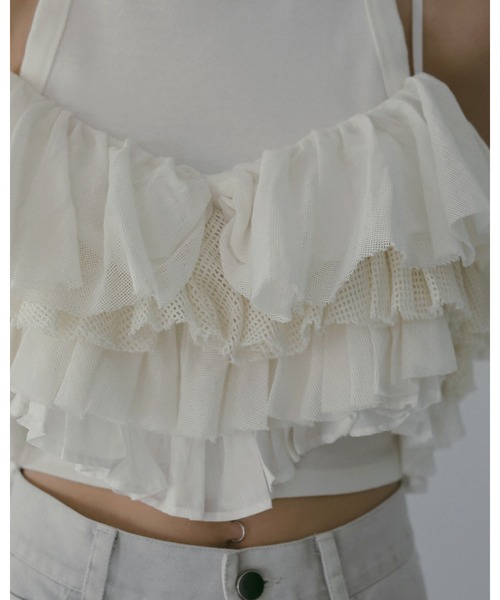 anuke（アンヌーク） キャミソール Mesh Frill Camisole : ZOZOTOWN