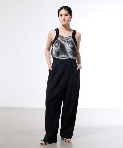 ニット セーター 「一部店舗限定」JANE SMITH/ジェーンスミス BUTTON TANK TOP タンクトップ レディースの画像