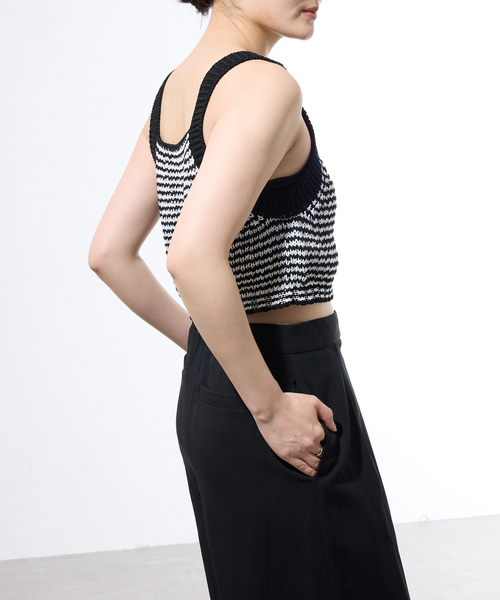 ニット セーター 「一部店舗限定」JANE SMITH/ジェーンスミス BUTTON TANK TOP タンクトップ レディースの画像