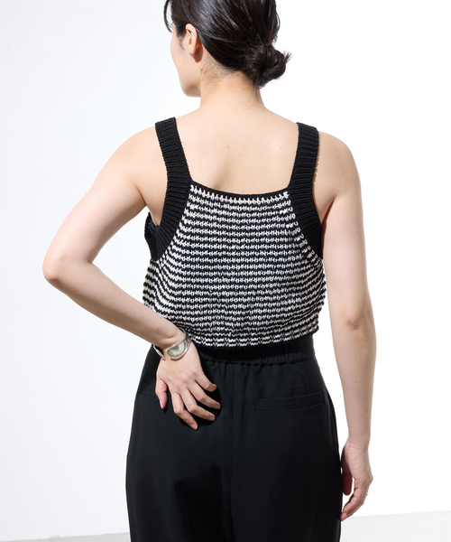 ニット セーター 「一部店舗限定」JANE SMITH/ジェーンスミス BUTTON TANK TOP タンクトップ レディースの画像