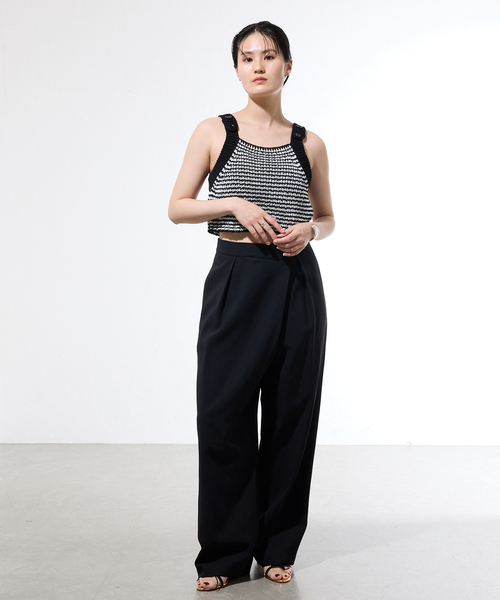 ニット セーター 「一部店舗限定」JANE SMITH/ジェーンスミス BUTTON TANK TOP タンクトップ レディースの画像