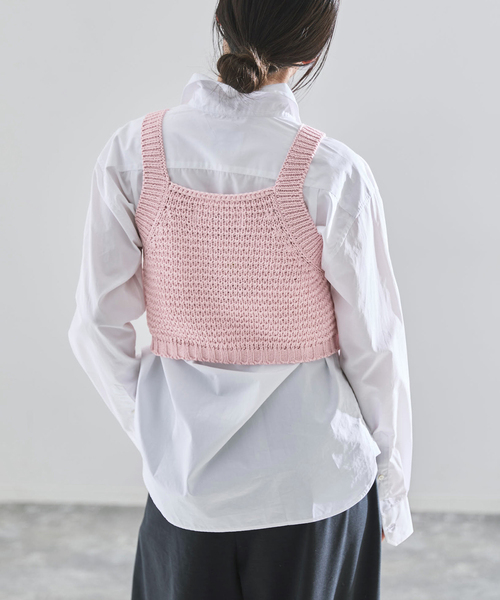 ニット セーター 「一部店舗限定」JANE SMITH/ジェーンスミス BUTTON TANK TOP タンクトップ レディースの画像