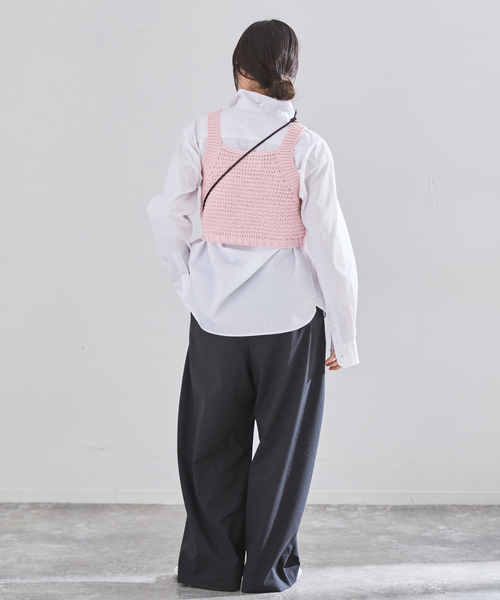 ニット セーター 「一部店舗限定」JANE SMITH/ジェーンスミス BUTTON TANK TOP タンクトップ レディースの画像