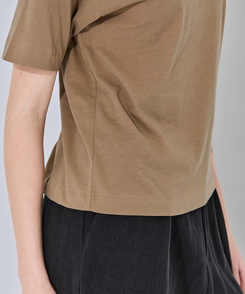tシャツ 「ATON/エイトン」FRESCA NUBUCK MOCK NECK T SHIRTS/ヌバックモックネックTシャツ レディースの画像