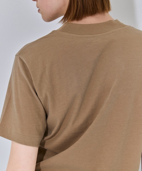 tシャツ 「ATON/エイトン」FRESCA NUBUCK MOCK NECK T SHIRTS/ヌバックモックネックTシャツ レディースの画像