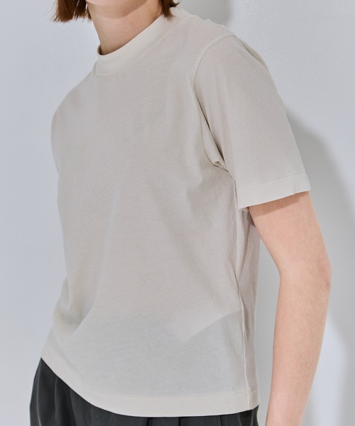 tシャツ 「ATON/エイトン」FRESCA NUBUCK MOCK NECK T SHIRTS/ヌバックモックネックTシャツ レディースの画像