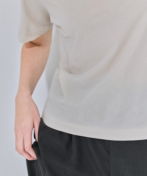tシャツ 「ATON/エイトン」FRESCA NUBUCK MOCK NECK T SHIRTS/ヌバックモックネックTシャツ レディースの画像