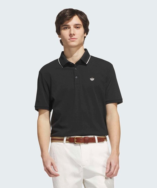  golf アディダスゴルフ 3ライン 半袖 ポロシャツ ブラック adidas（アディダス） ポロシャツ 半袖 ツイストニット ワンポイント