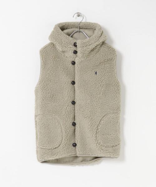 Gymplex ベージュ ダウンベスト フード付き GYMPHLEX（ジムフレックス） ダウンベスト ベスト GYMPHLEX BOA HOODED