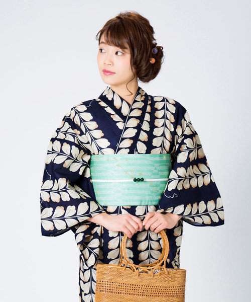 KIMONOMACHI 半幅帯 レディース 浴衣帯 自然な形の作り帯 小袋帯 半幅