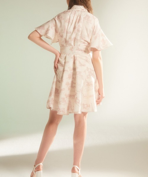 eimy istoire ワンピース Paris pattern フレアースリーブ