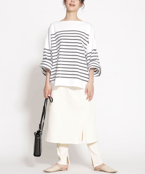 NANO universe パンツ トゥルーコットン リブスカート＋パンツセット  