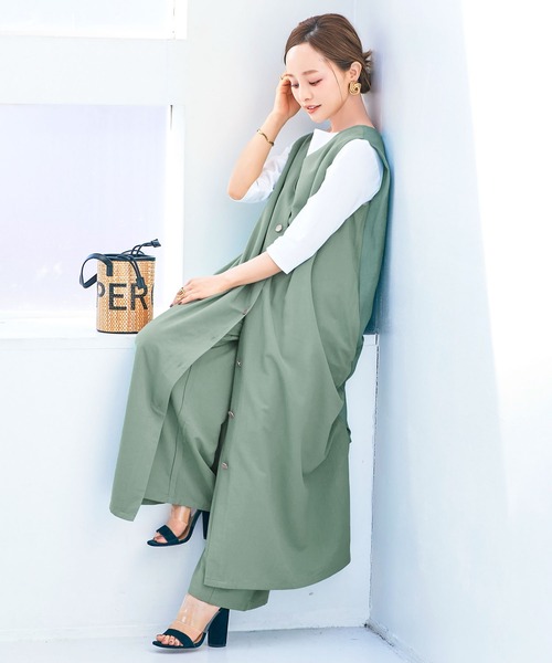 KOBE LETTUCE（神戸レタス） ベスト ジレ リネンブレンドノースリーブ