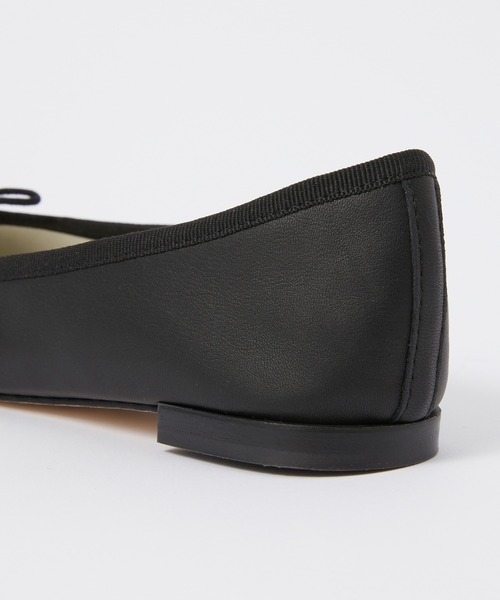 Repetto　レペット　24　バレエシューズ　パンプス　黒　フラット　リボン 日本製】 バレリーナ レペット repetto 牛革 24 黒 リボン