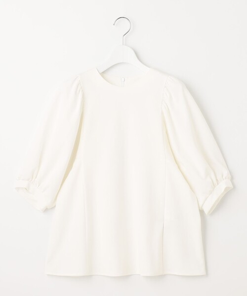 tシャツ 「洗える・XSサイズあり」ハイツイストポンチボリューム袖 カットソー レディース 自由区 tシャツ 「洗える・XSサイズあり」ハイツイストポンチ