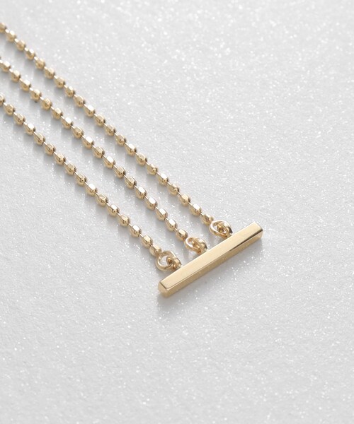 COCOSHNIK（ココシュニック） ピアス K10カットボールチェーン3連