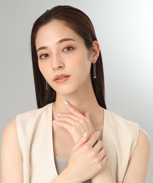 COCOSHNIK（ココシュニック） ピアス K10カットボールチェーン3連