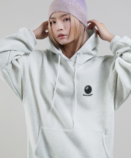 パーカー オーバーサイズヴィンテージライクビリヤードロゴバルーン