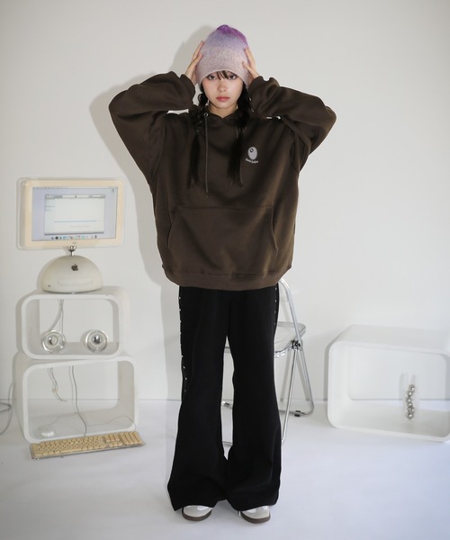 パーカー オーバーサイズヴィンテージライクビリヤードロゴバルーン