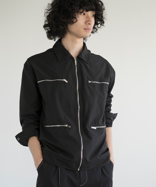 aimoha ブルゾン アウター menモード系ジッパージャケット メンズ