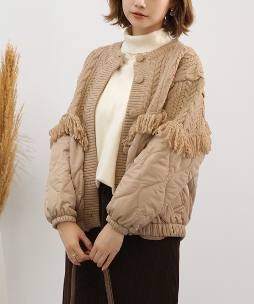 ダウンコート ダウンジャケット 異素材ドッキングショートコート