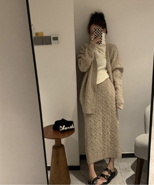 Sandy Liang straw カーディガンスカートセット Sandy Liang straw カーディガンスカートセット