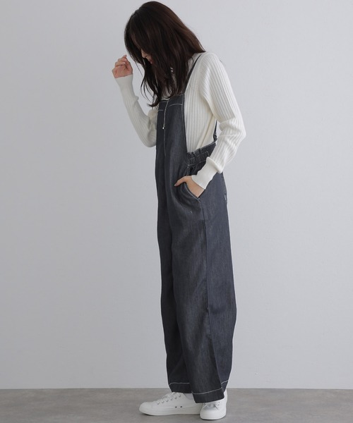 ElegChic オールインワン ライトオンスデニムサロペットパンツ