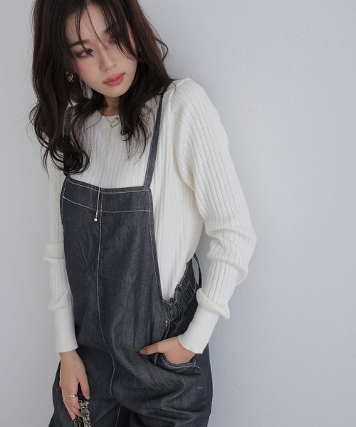 ElegChic オールインワン ライトオンスデニムサロペットパンツ