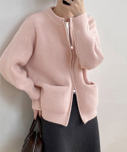 miniministore ニット セーター ニットカーディガン ジップ
