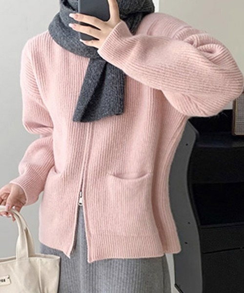 miniministore ニット セーター ニットカーディガン ジップ