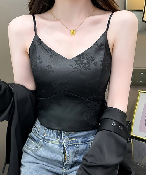 Lace Ladies（レースレディース） カップ付き キャミソール ボタニカル