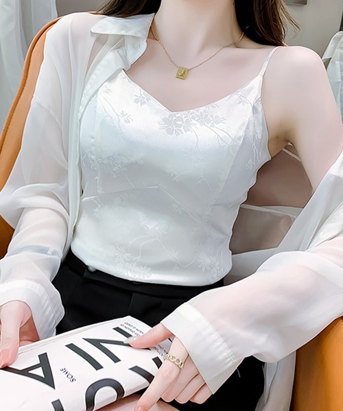 Lace Ladies（レースレディース） カップ付き キャミソール ボタニカル