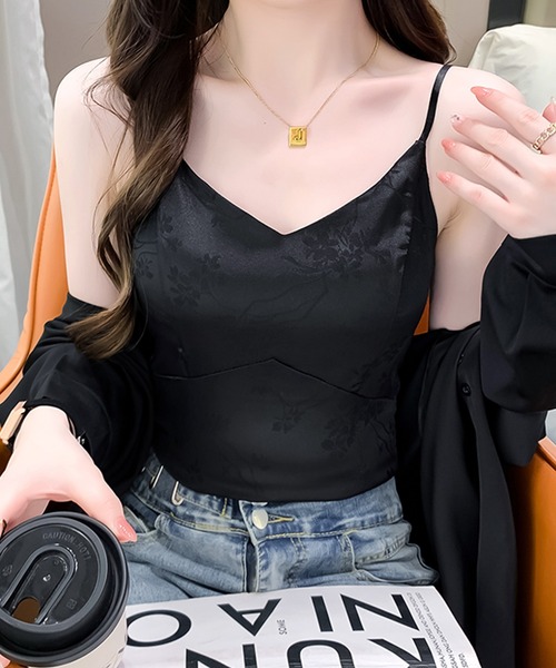 Lace Ladies（レースレディース） カップ付き キャミソール ボタニカル