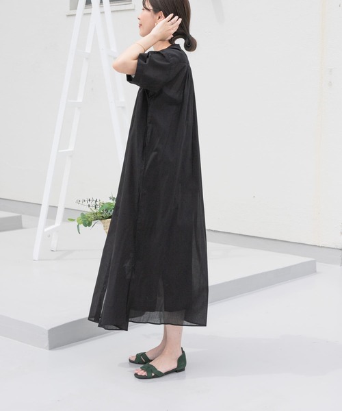 URBAN RESEARCH DOORS ワンピース コットンボイルハーフスリーブ