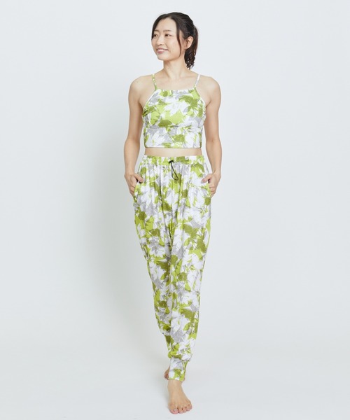 美品　Julier/ジュリエ　Line Flowerプリントギャザーパンツ　ヨガ Julier（ジュリエ） パンツ Julier Line Flowerプリントギャザーパンツ