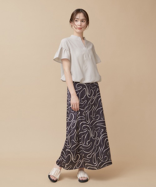 ブラウス シャツ 「セットアップ対応」タンブラーブッチャースキッパーVネックブラウス レディース LE CERCLE par rope' ブラウス シャツ 「セットアップ対応