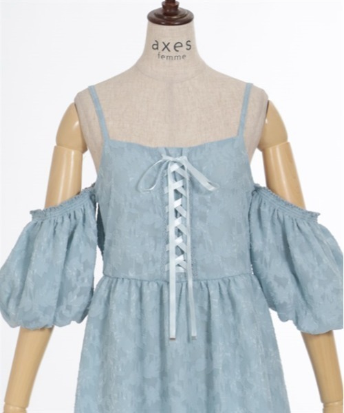 axes femme ワンピース シアージャカードバルーンワンピース