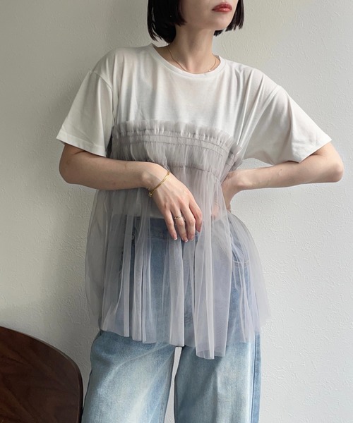 ap retro tシャツ チュールドッキングTシャツ レディース