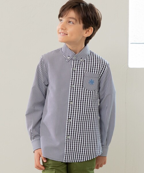 極美品 J.PRESS ギンガムチェック フリル襟 ブラウス 柄 ジェイプレス J.PRESS（J.プレス） ブラウス シャツ 「110-130cm」ギンガムチェック