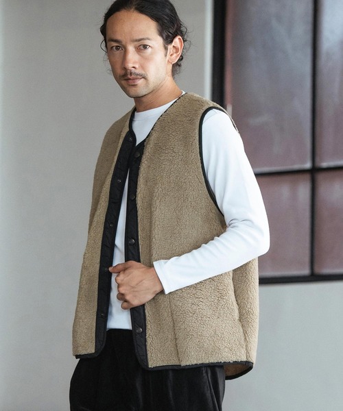 CAMBIO（カンビオ） ベスト ジレ mcg3521-Italian Fabricトスカーナ
