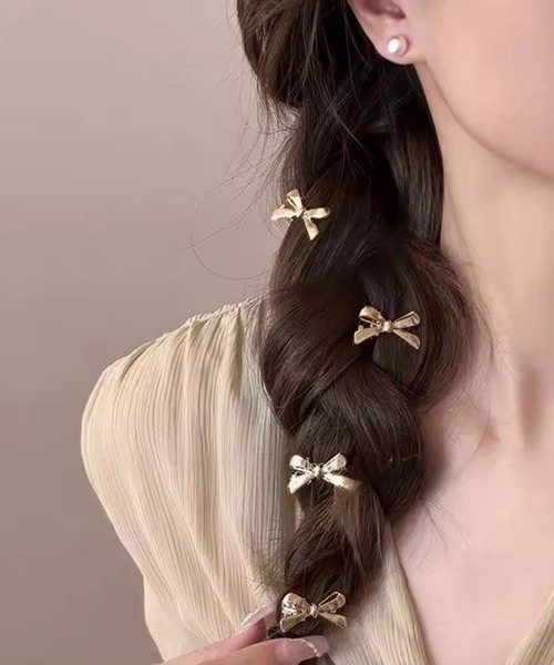 Port（ポート） ヘアピン 「 」 4個セット ミニ リボンモチーフ