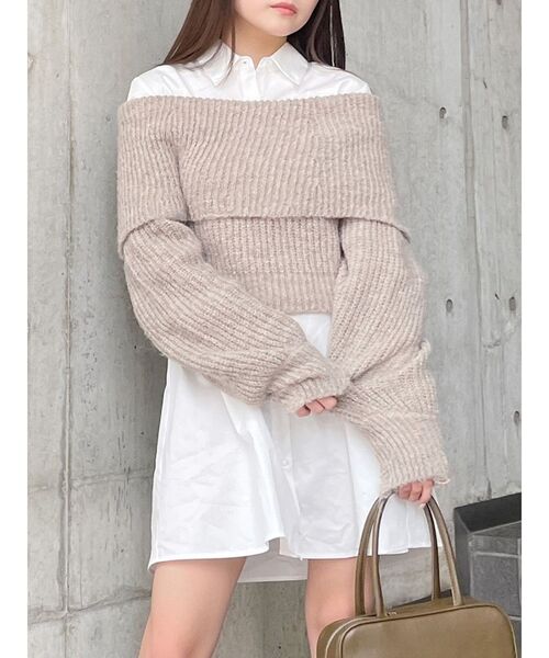 カシュクールコンビニットワンピース[品番：MKSW0047839]｜MURUA