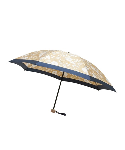 LANVIN en Bleu 折りたたみ傘 簡単開閉 花柄 サテンプリント